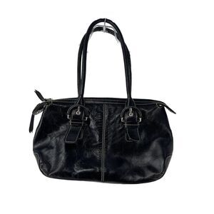 Etienne Aigner Handbag Black Leather Shoulder Bag Purse Zip Closure Classic Bag